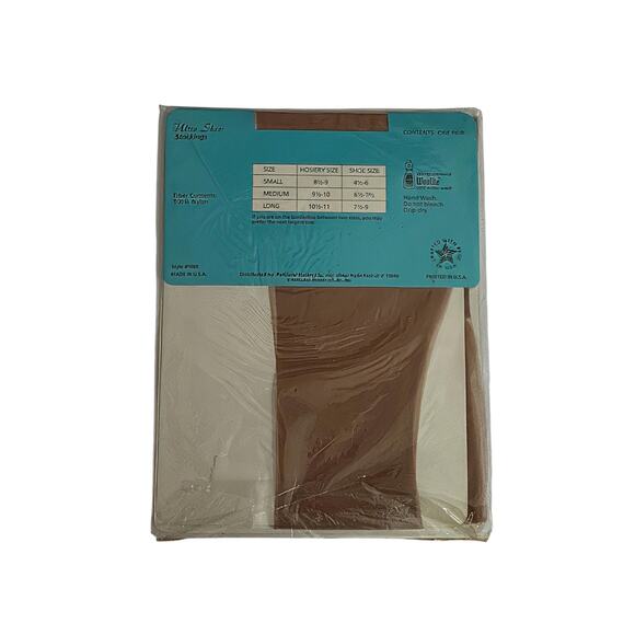 1985 Parklane Ultra Sheer Beige Nylon Sandalfoot Stockings Size 8-1/2 -9 NIP - Picture 2 of 3